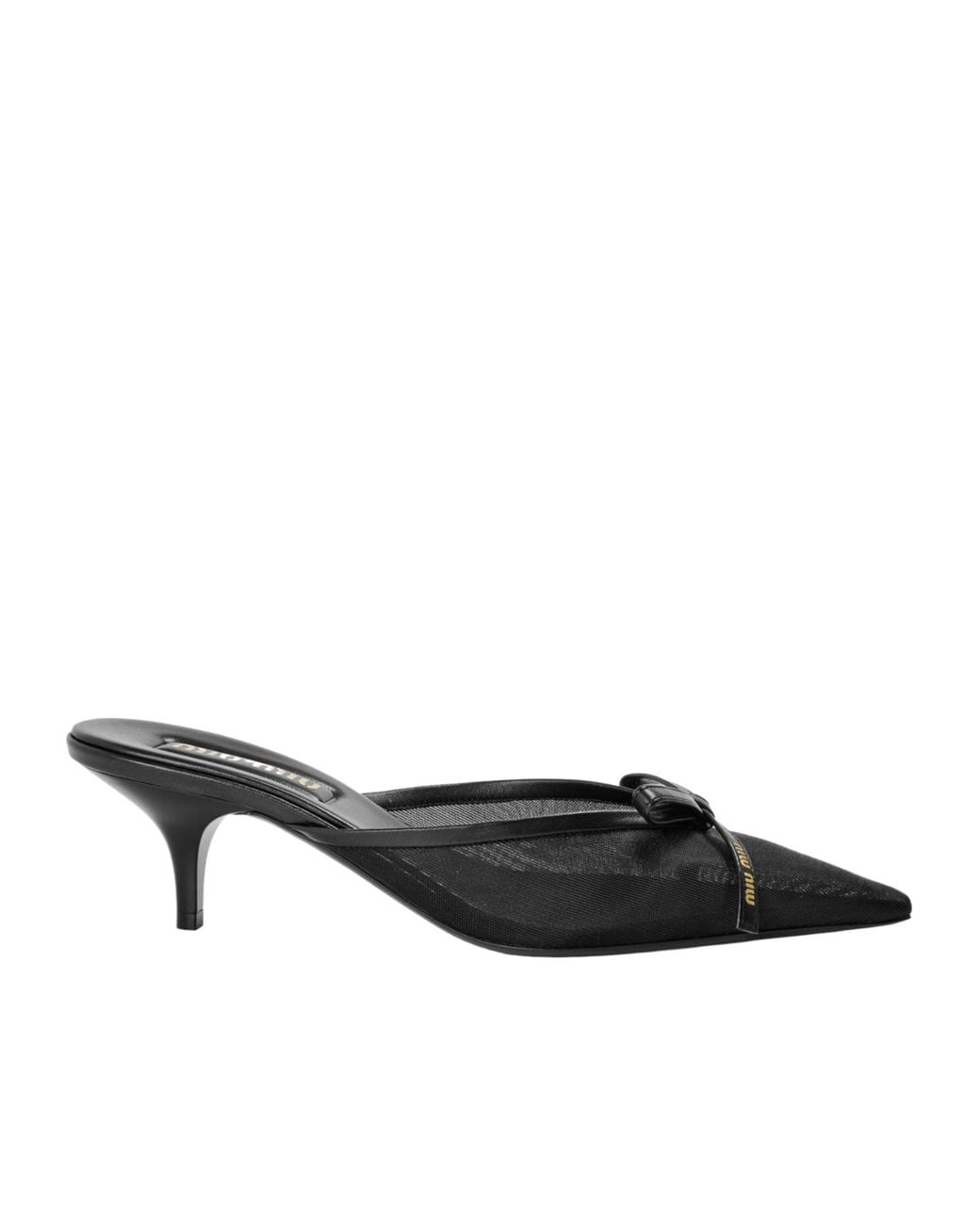 Miu Miu Black Low-Heeled Slide Sandals
