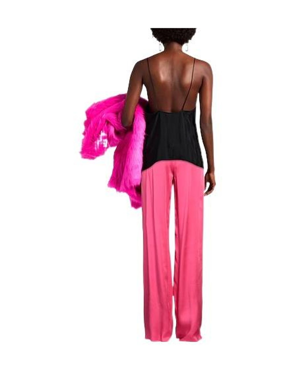 Max Mara Pink Loose Satin Trousers