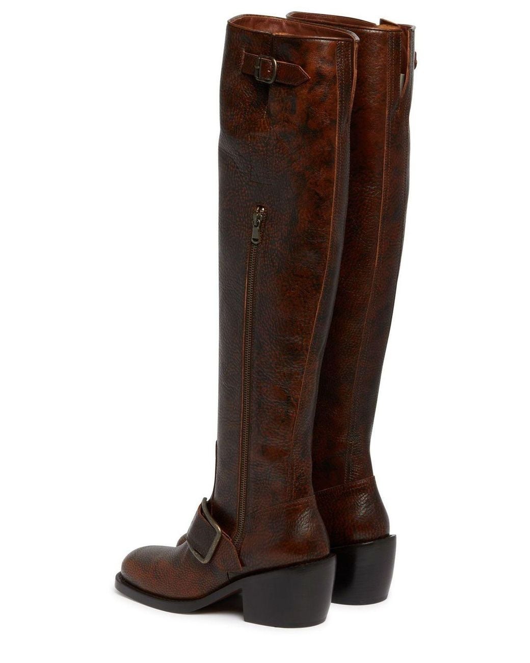 Dries Van Noten Brown Zipped Knee-High Boots