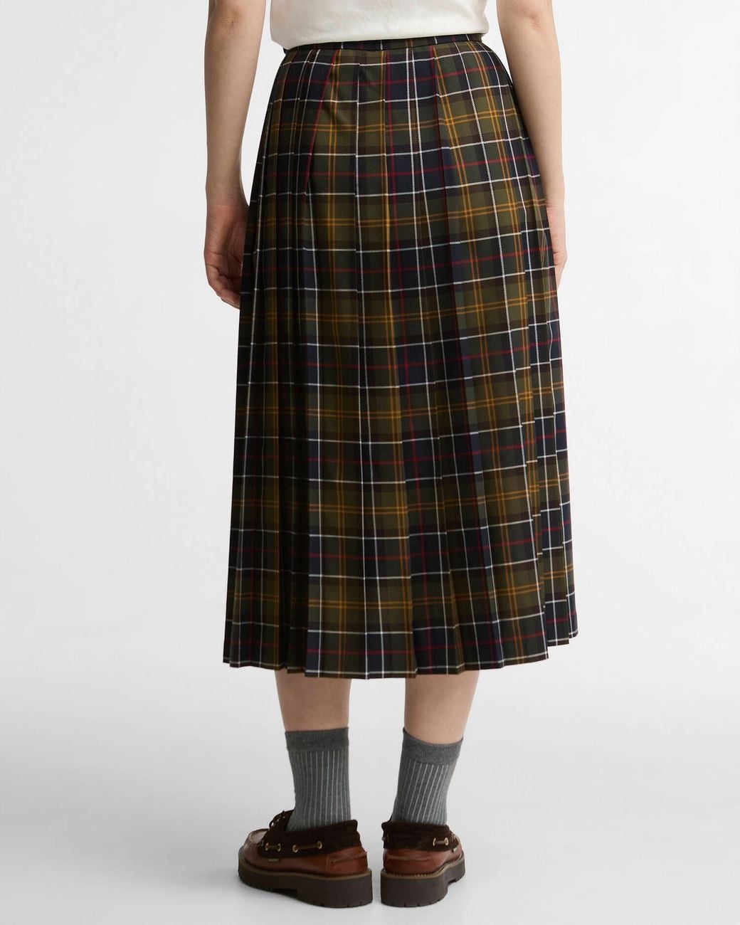 Barbour Black Irene Tartan Midi Skirt