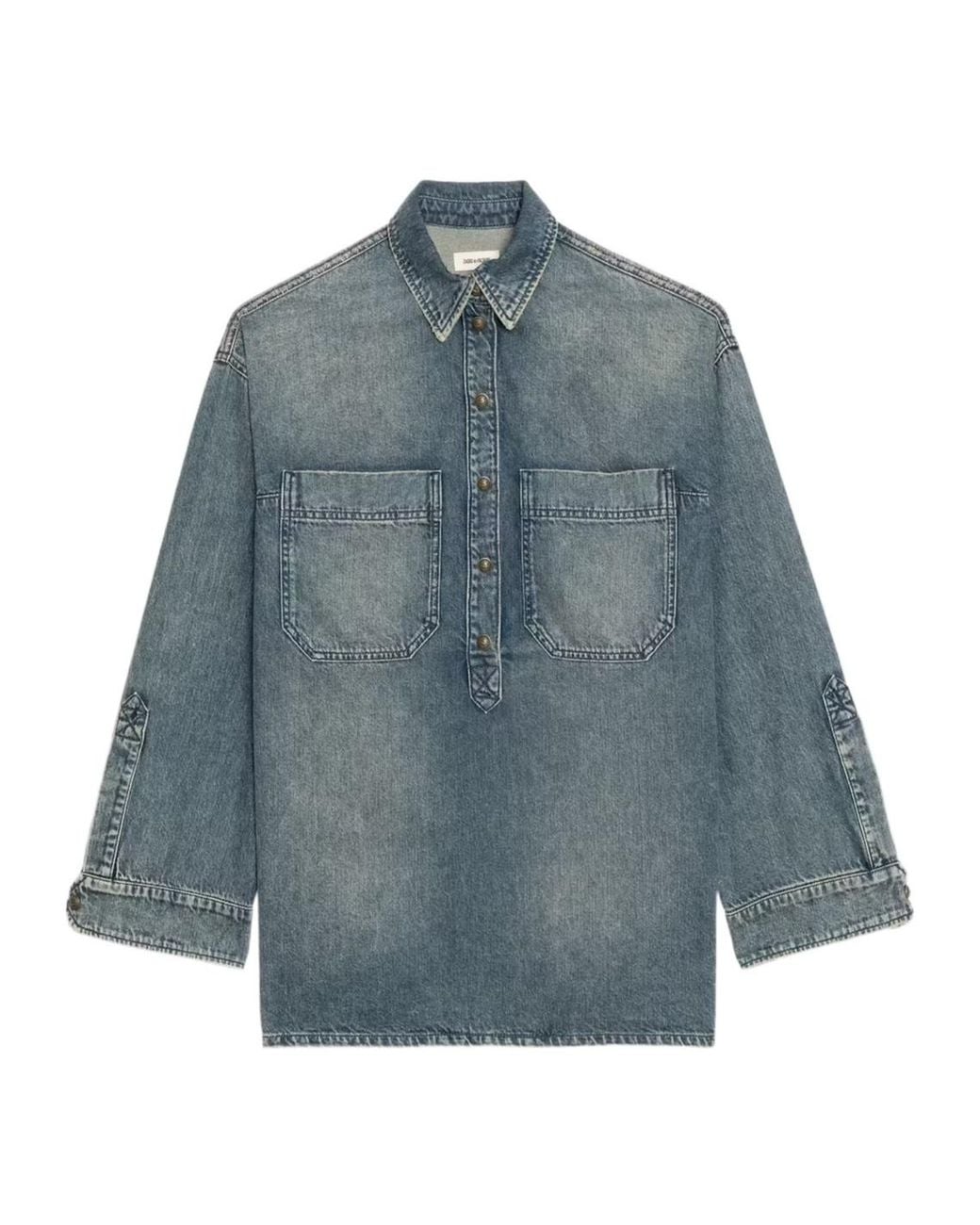 Zadig & Voltaire Blue Long-Sleeved Denim Shirt