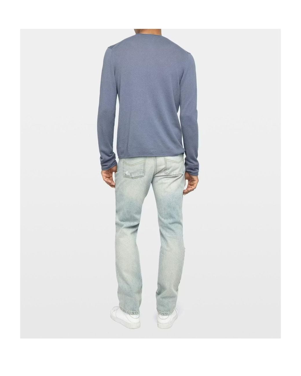 Zadig & Voltaire Blue Logo-Detail Long-Sleeve Sweater for men