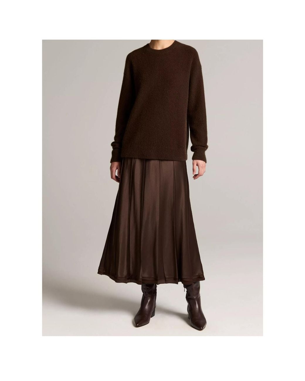 Vince Brown Plush Cashmere Crew Neck Sweater