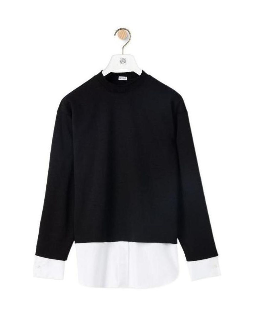Loewe Black Shirt-Hem Sweatshirt