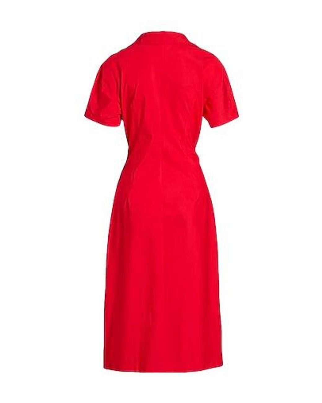 Max Mara Red Midi Dress Cotton