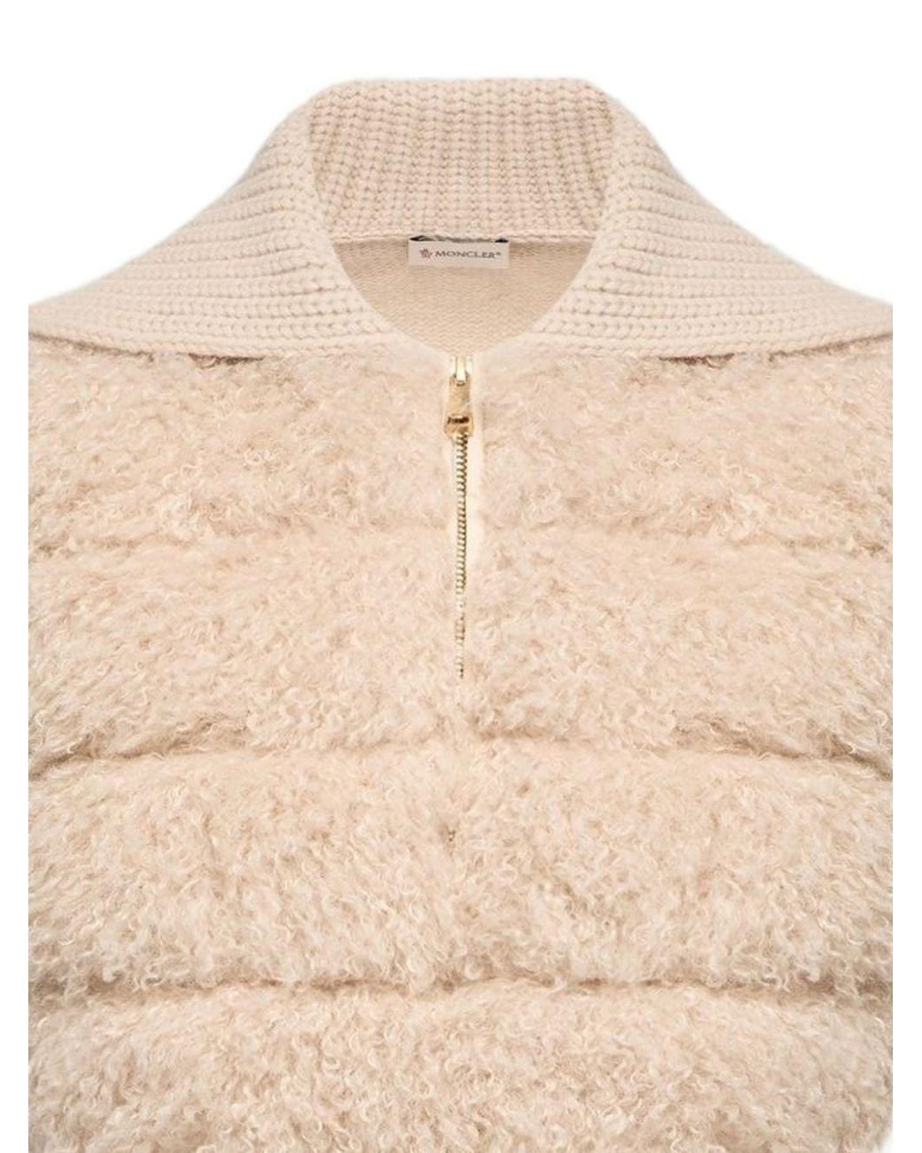 Moncler Natural Drawstring Zip-Up Padded Gilet