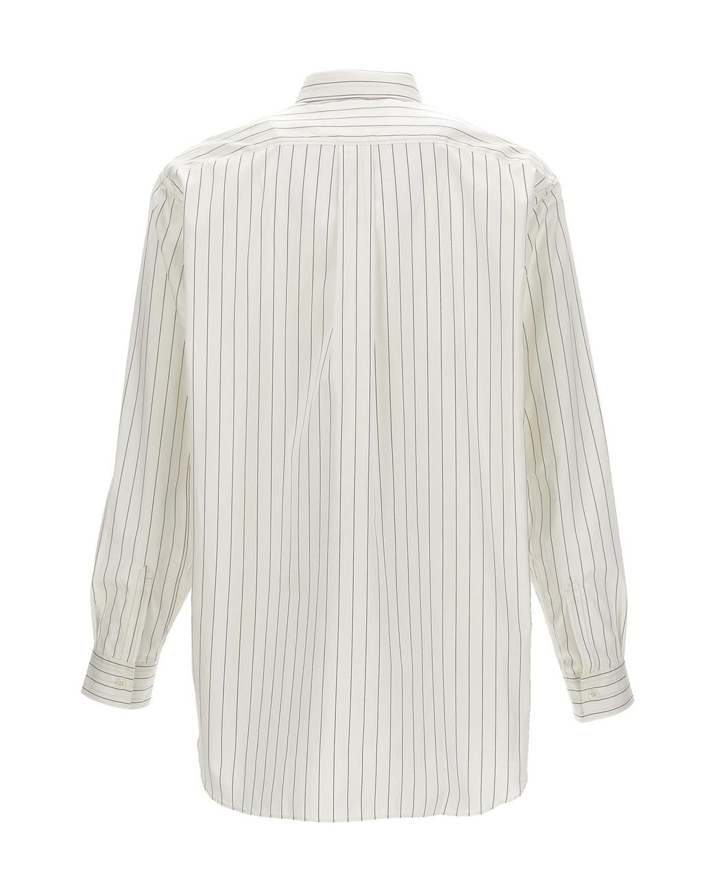 Comme des Garçons White Comme Des Garçons Shirt Striped Buttoned Shirt for men
