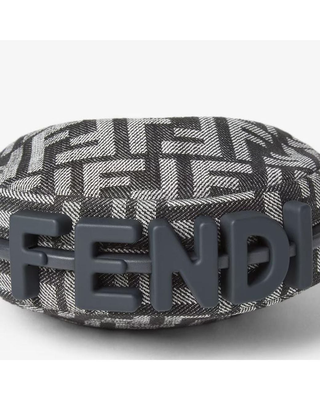 Fendi Gray Nano Graphy Ff Jacquard Hobo Bag