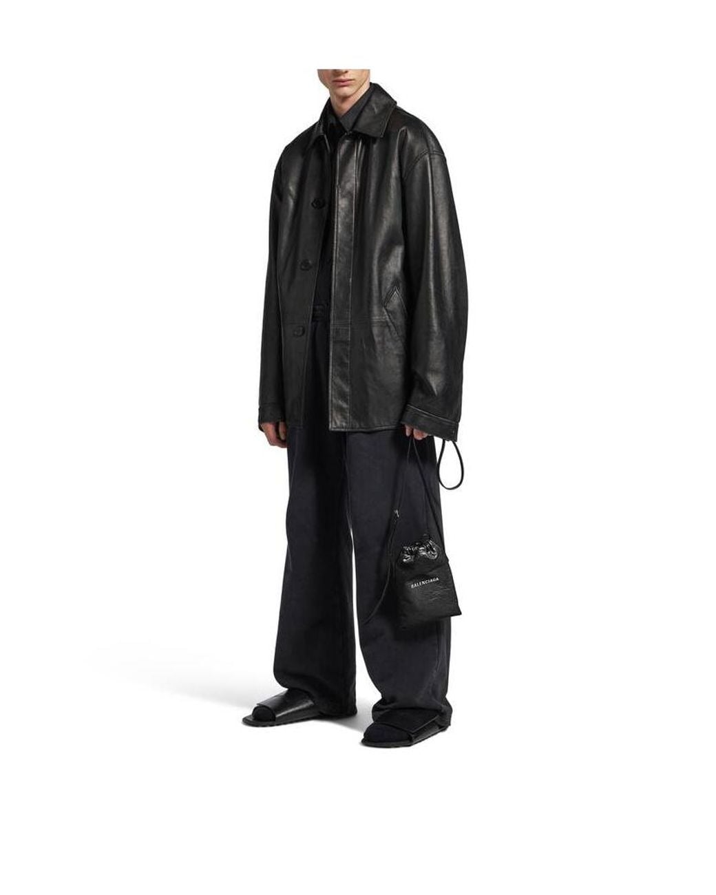 Balenciaga White Shopper Drawstring Phone Holder for men