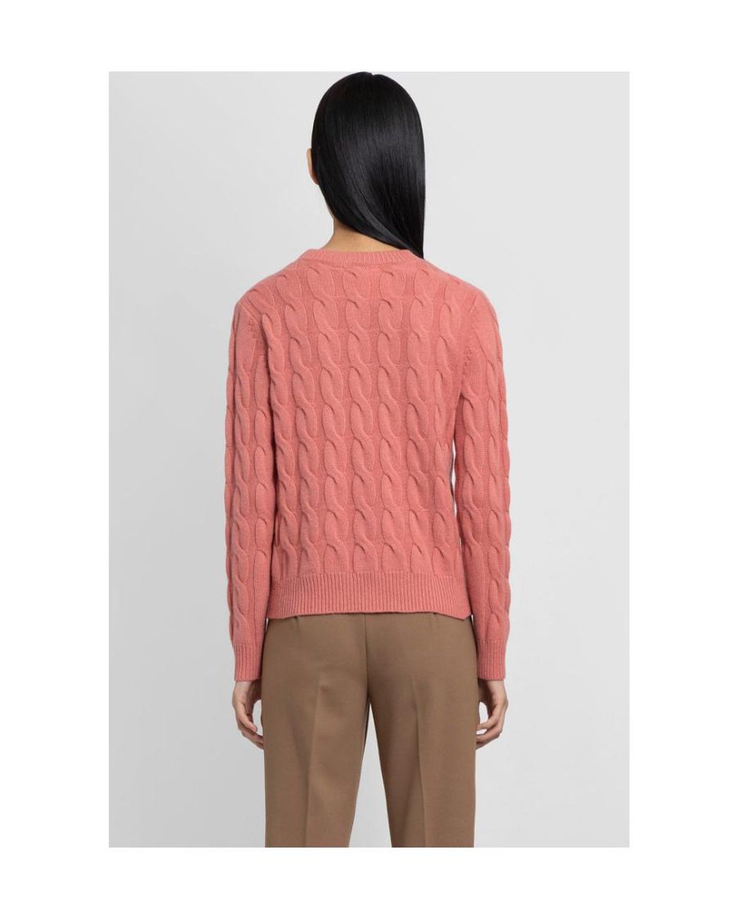 Max Mara Pink Cable-Knit Cashmere Sweater