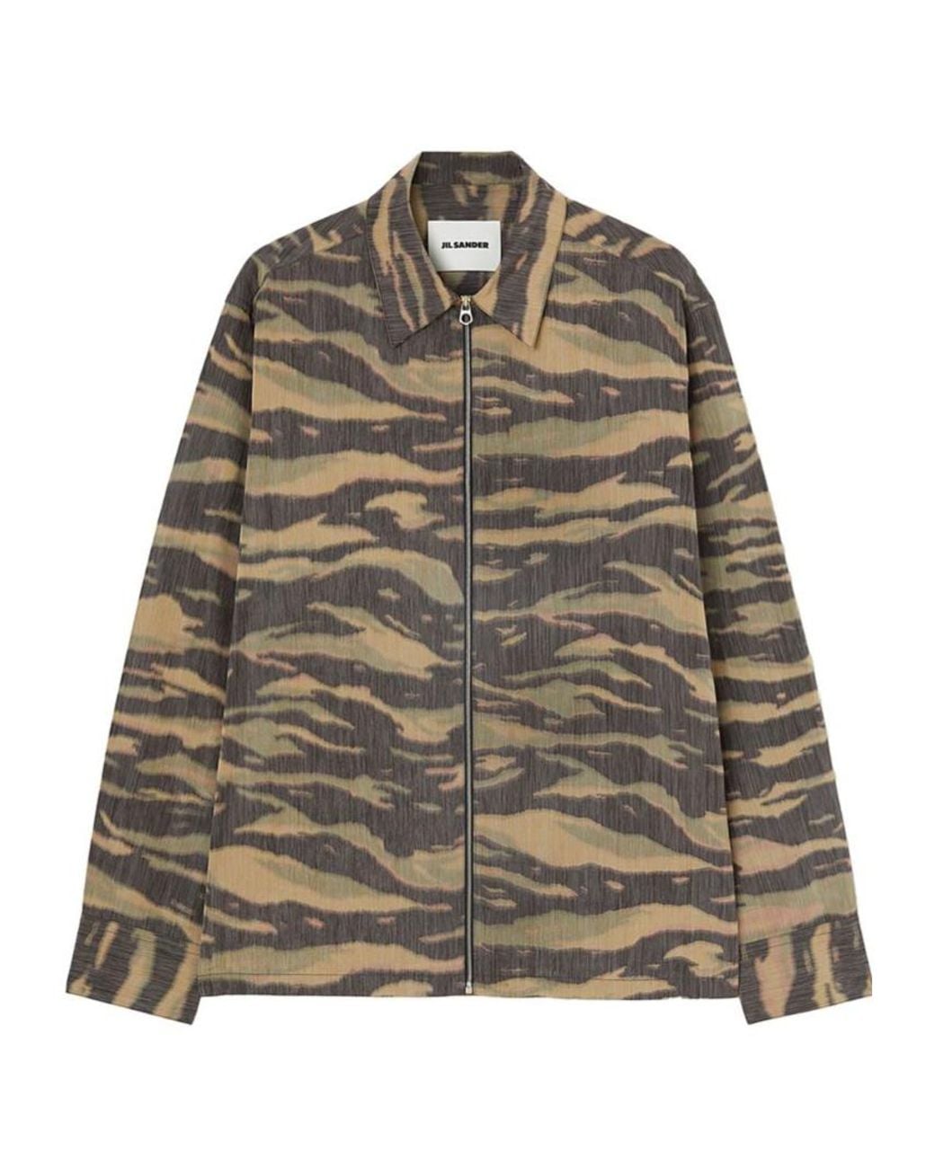 Jil Sander Black Printed Straight Hem Overshirt for men