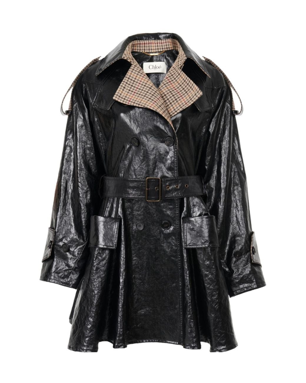 Chloé Black Chloé Double-Breasted Short Riding Coat