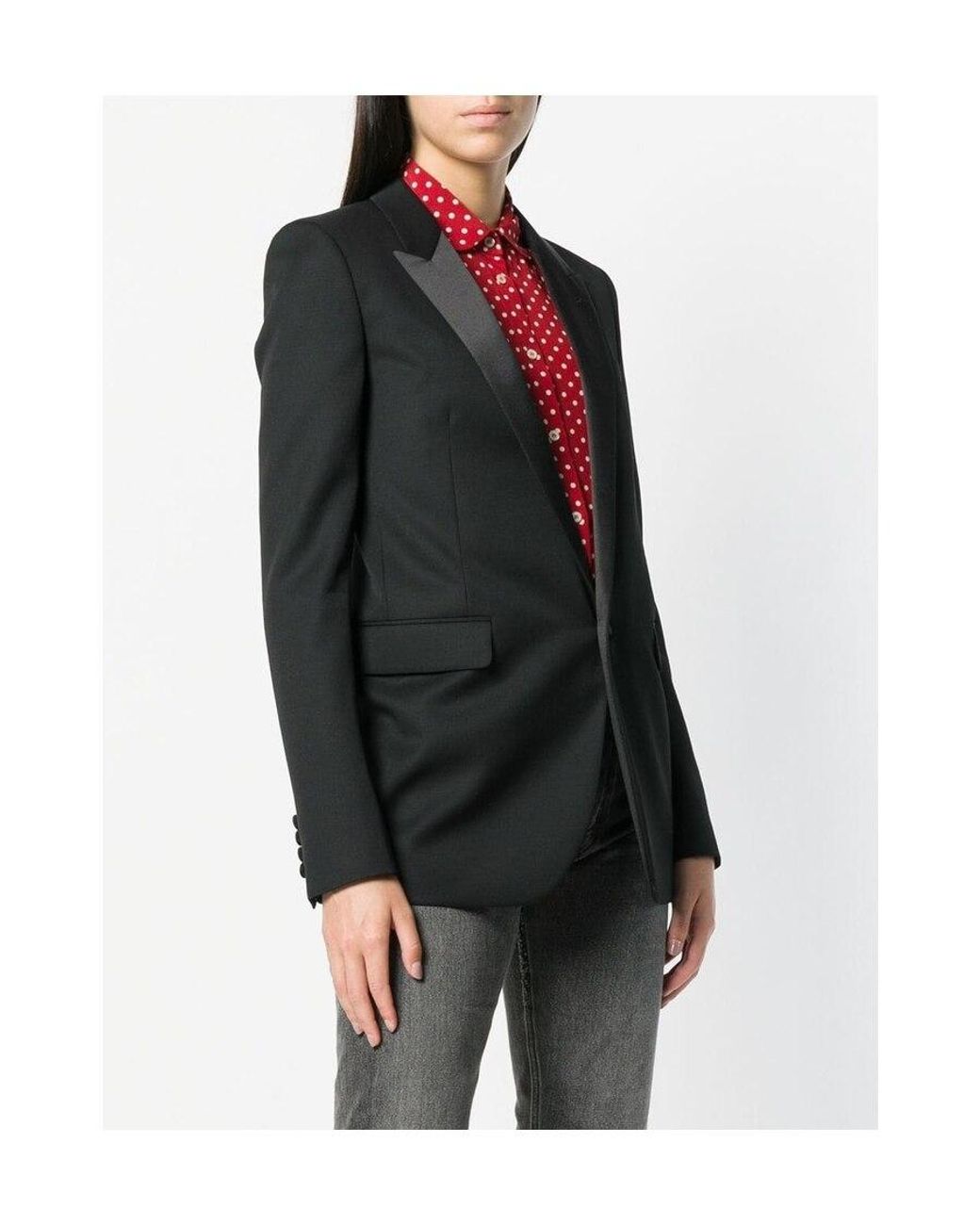 Saint Laurent Black Tube Tuxedo Jacket