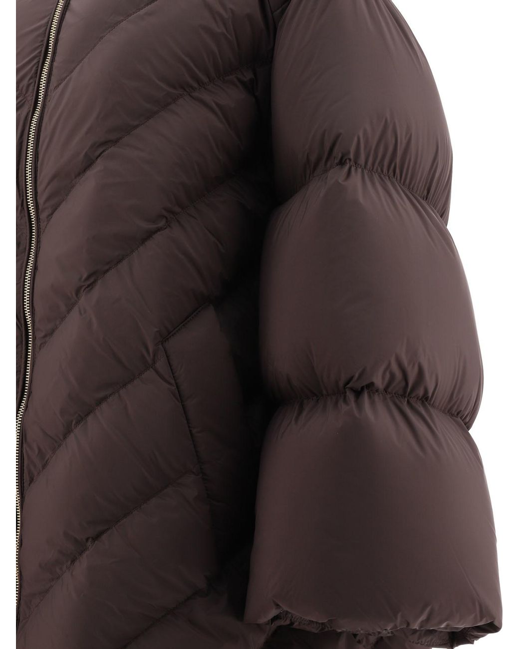 Khaite Brown Turtleneck Padded Front-Zip Jacket