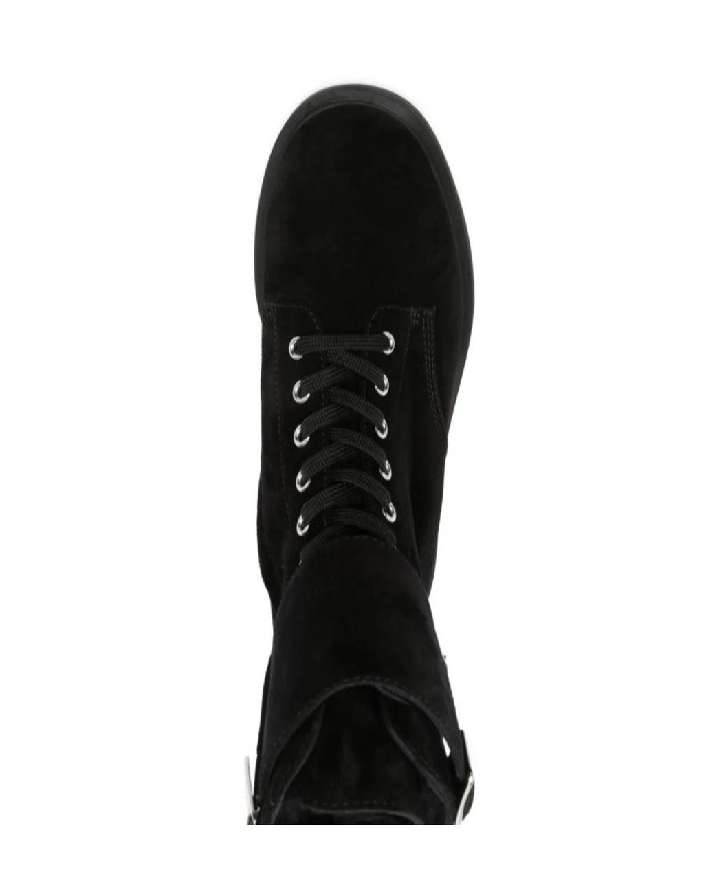Gianvito Rossi Black Buckled Lace-Up Boots
