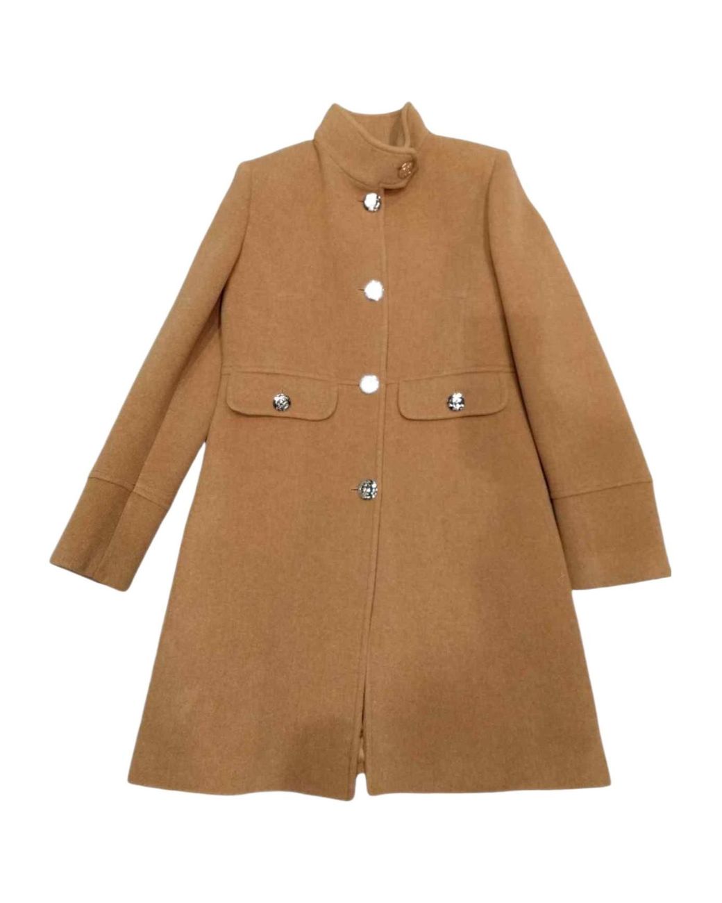 Liu Jo Brown High Neck Buttoned Coat