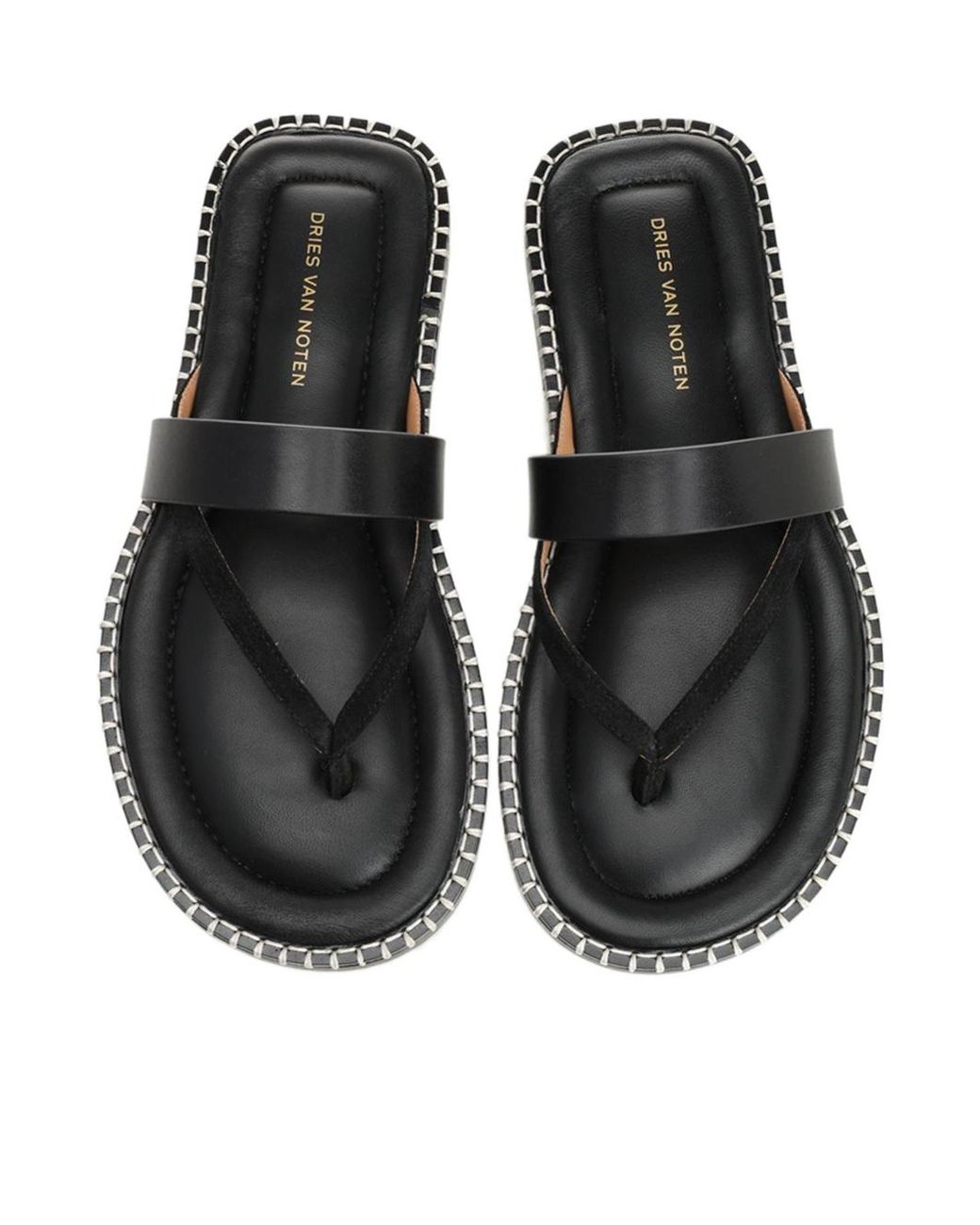 Dries Van Noten Multicolor Contrast-Stitch Flip-Flops for men
