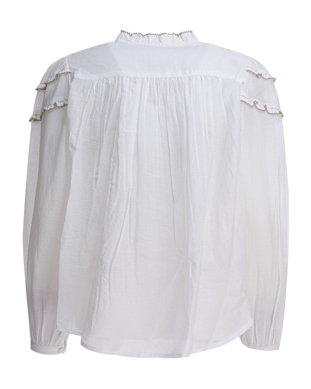 Isabel Marant White Étoile Christa Ruffled Blouse