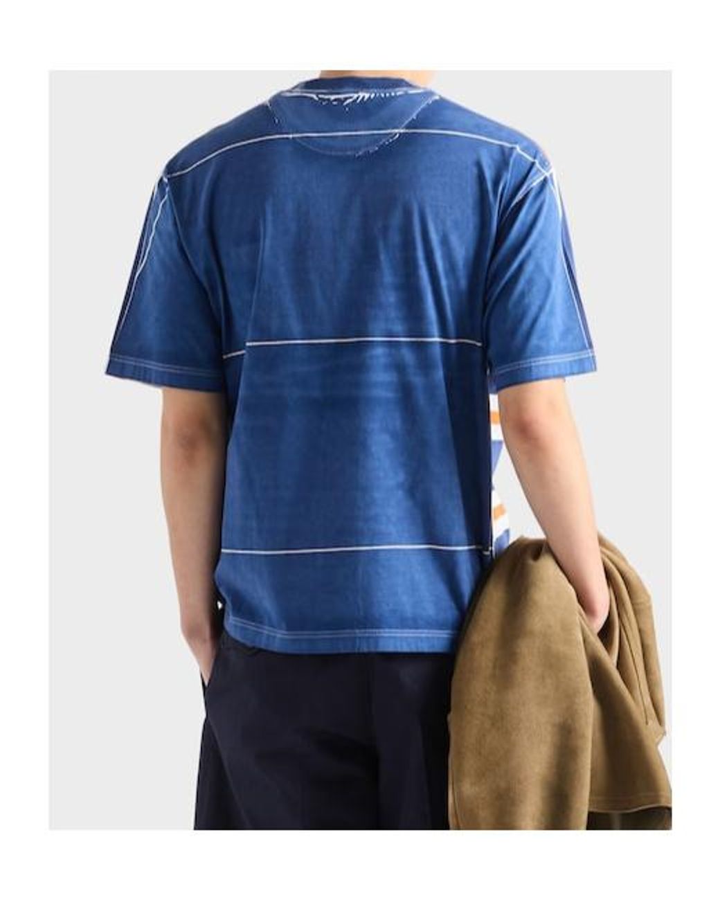 Prada Blue Short-Sleeved T-Shirt for men