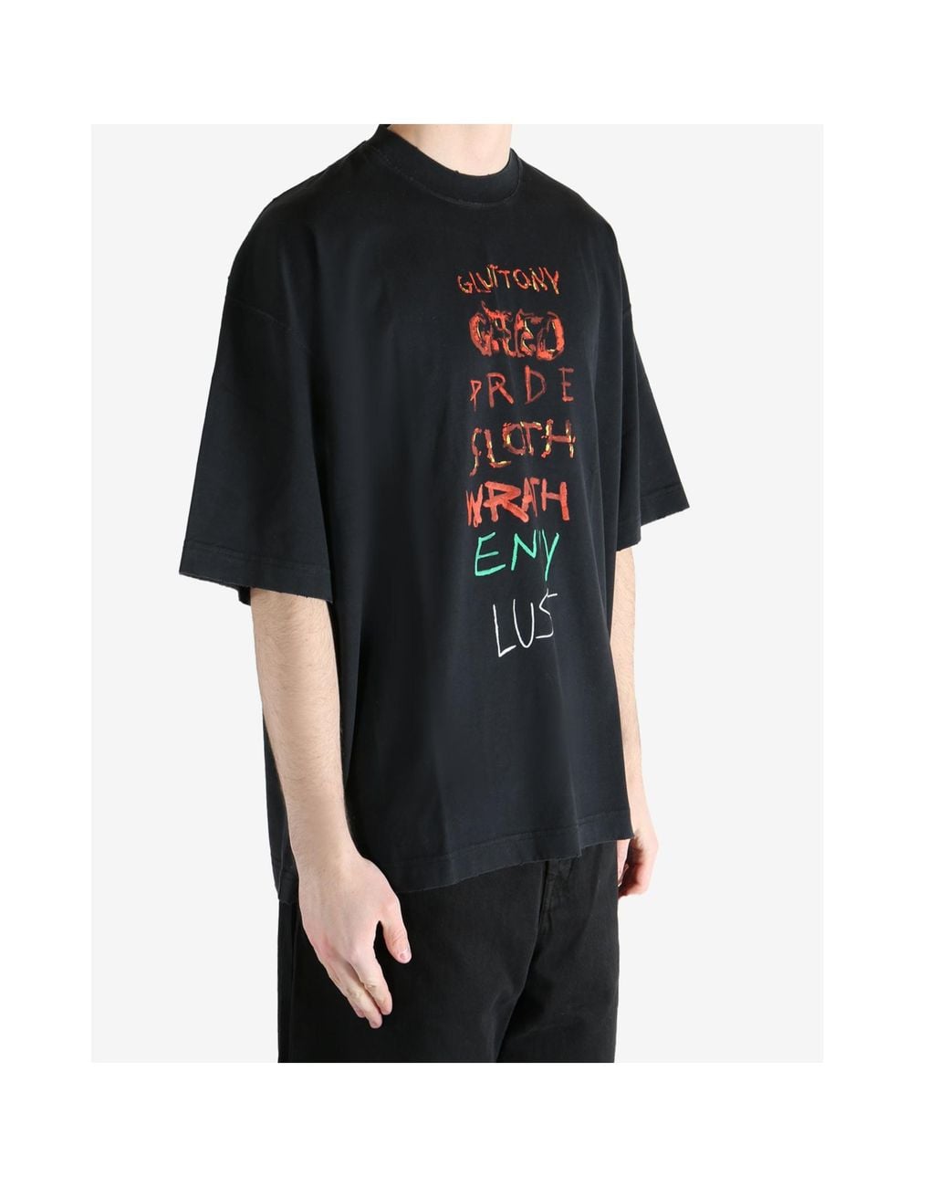 Vetements Black Print T-Shirt for men
