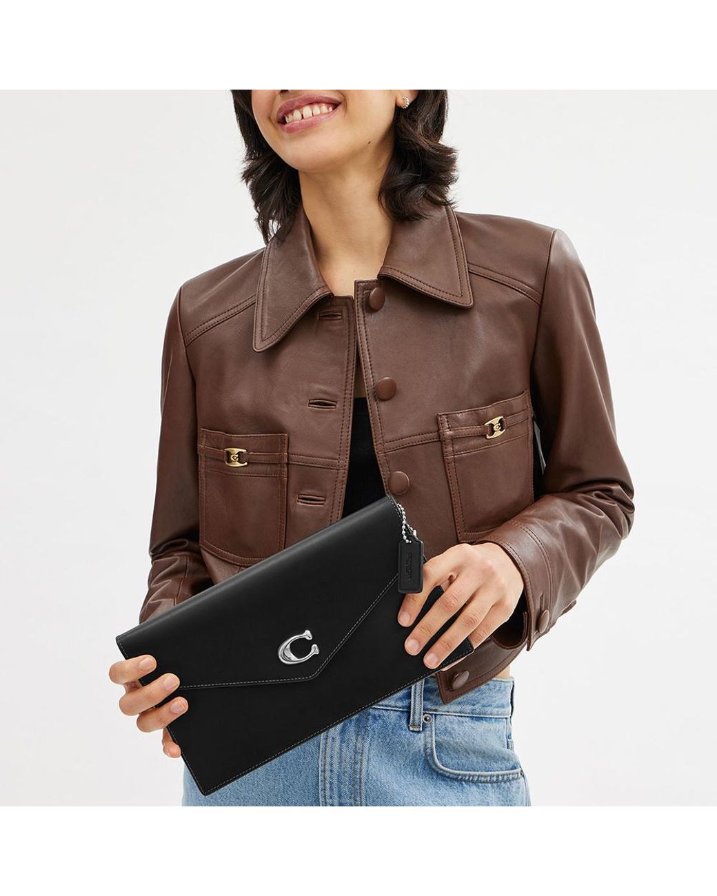 COACH Black Essential Chain Strap Clutch