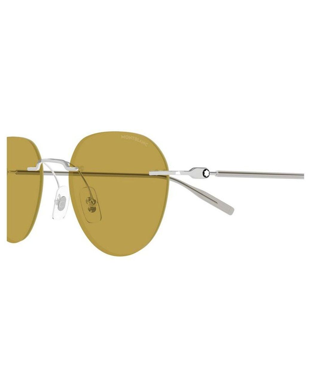 Montblanc Yellow Eyewear Oval Frame Sunglasses for men