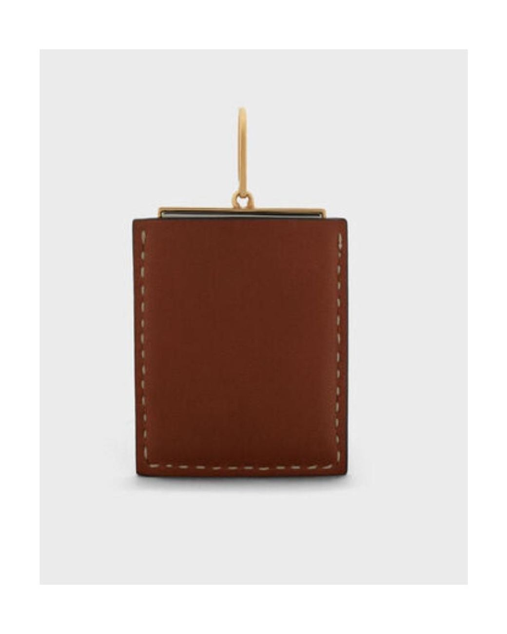 Céline Brown Separables Leather Mirror Pendant