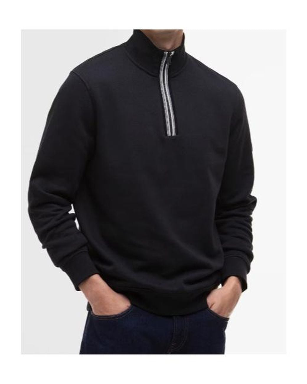 Barbour Blue Long-Sleeved Half-Zip Sweatshirt for men