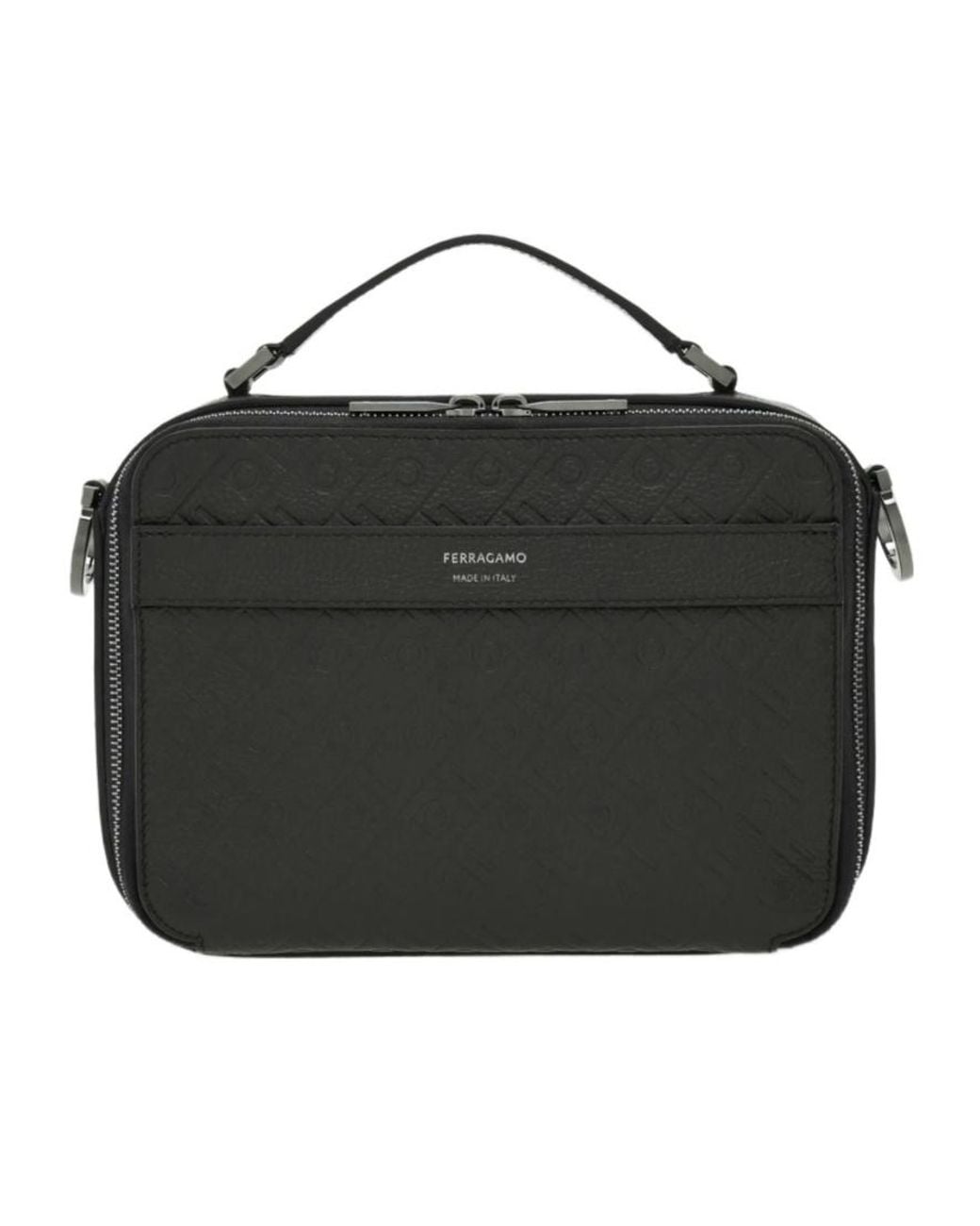 Ferragamo Black Ferragamo Monogram Shoulder Bag for men