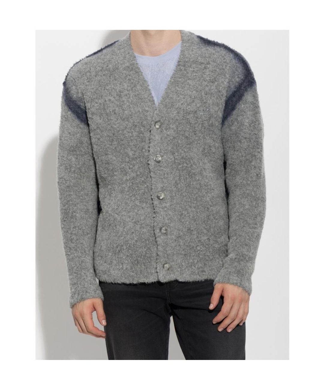 DIESEL Gray K-Remo Textured Knit Cardigan for men