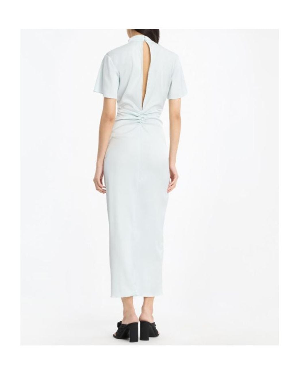 ROTATE BIRGER CHRISTENSEN White Gathered Midi Dress