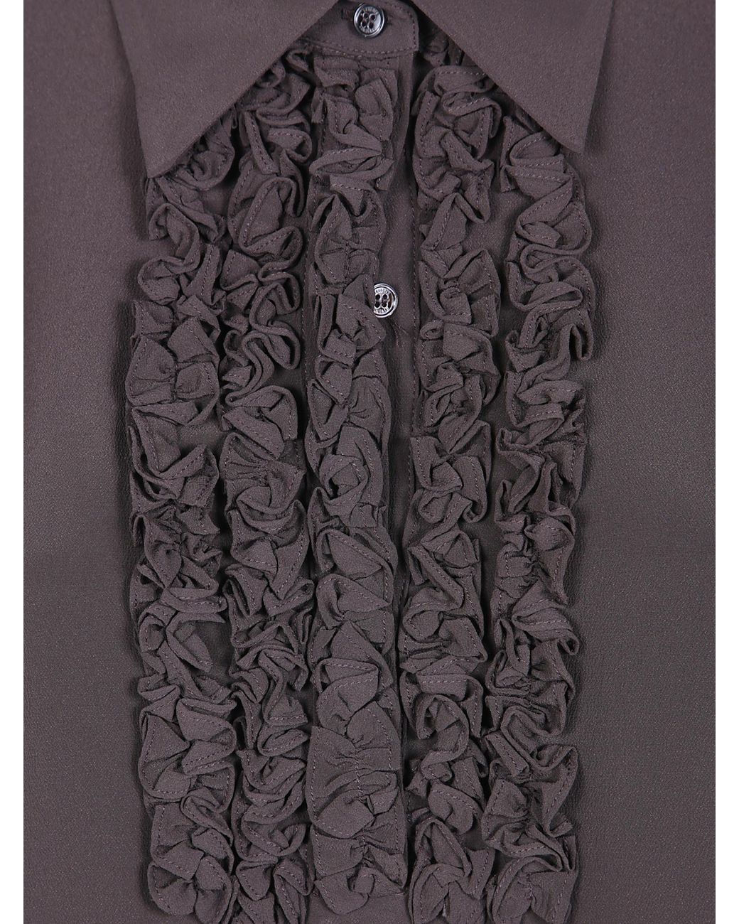 Seventy Blue Ruffled Front Polo Sweater