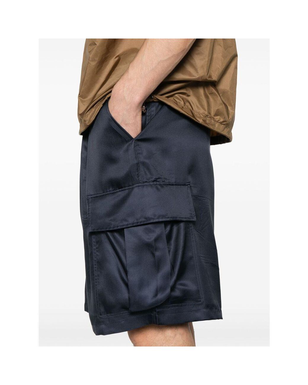 Prada Blue Knee-Length Cargo Shorts for men