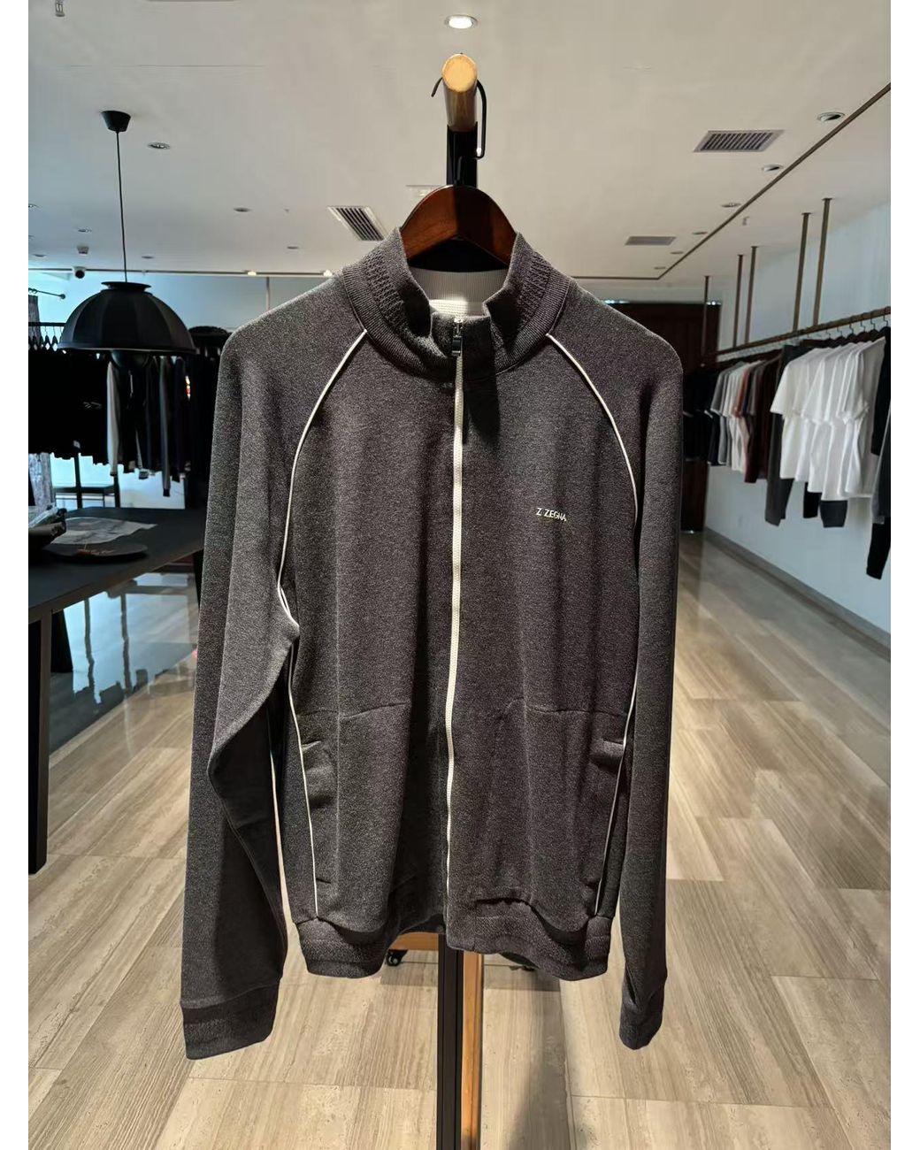 Zegna Gray Logo Casual Jacket for men