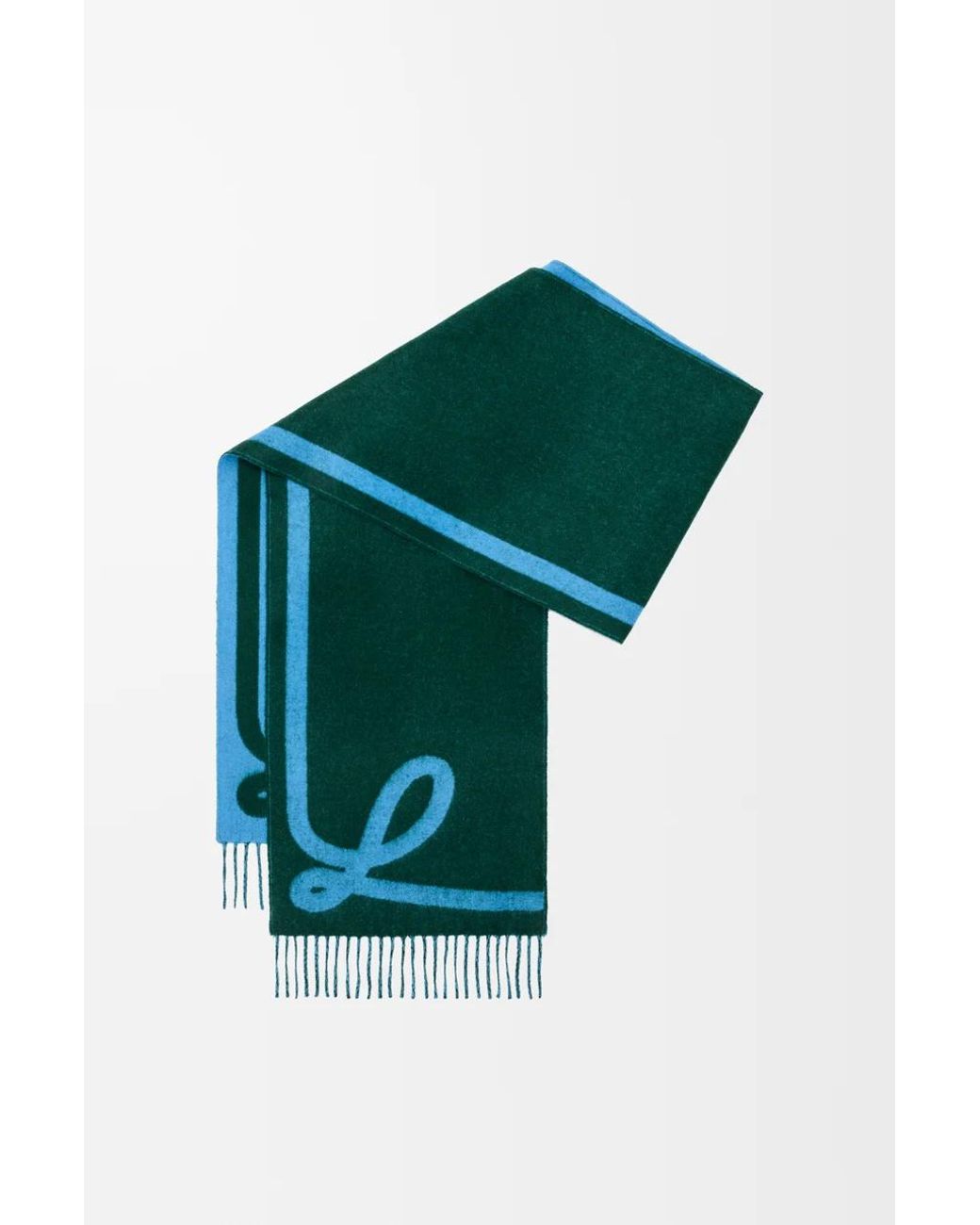 Loewe Blue Fringed-Hem Scarf for men