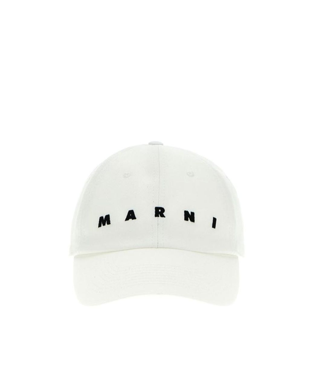 Marni White Logo-Embroidered Curved Peak Baseball Cap for men