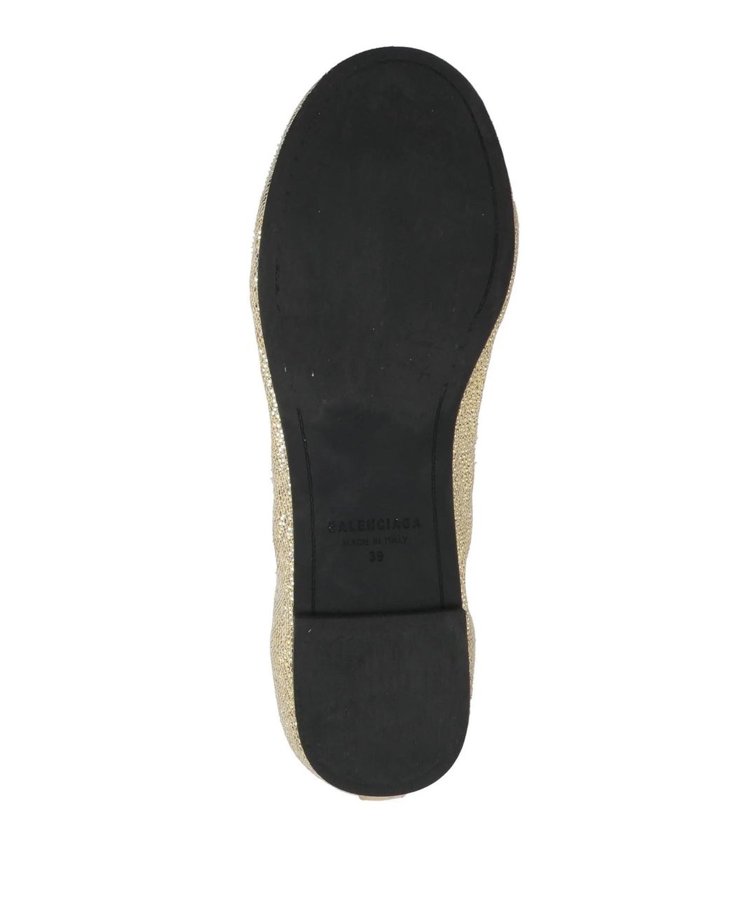 Balenciaga Natural Metallic Woven Sequin Ballet Flats