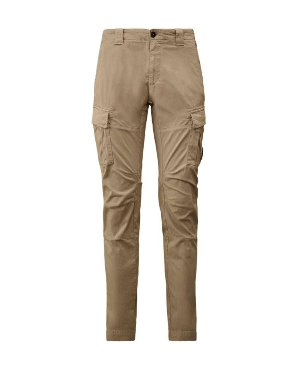C P Company Natural Stretch Label Patch Cargo Pants for men