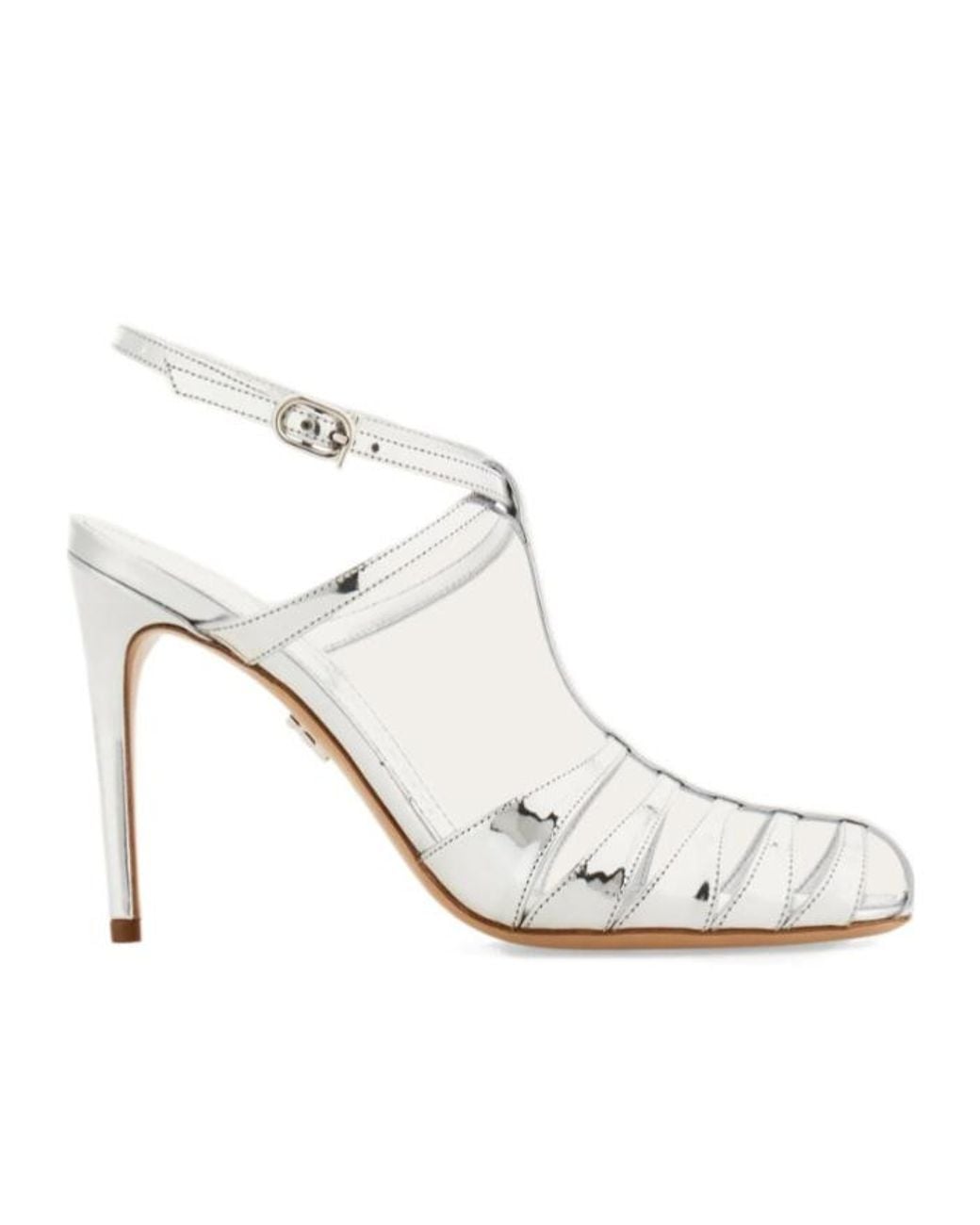 Ferragamo White Cage Stiletto Sandal