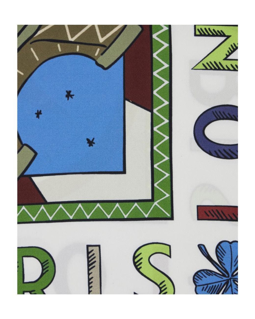 Longchamp Blue Printed Silk Scarf