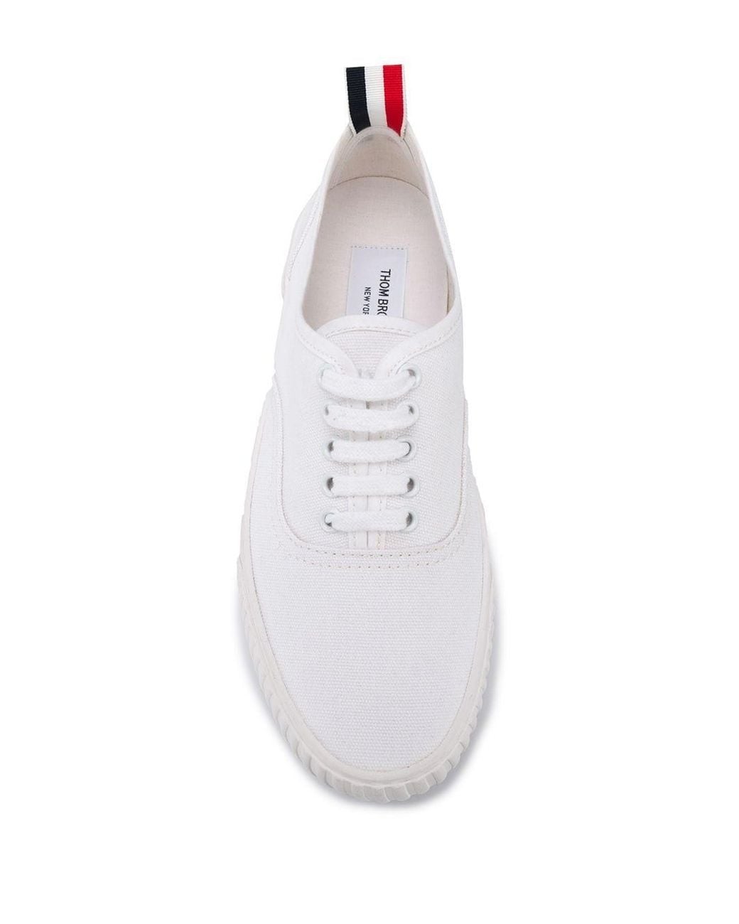 Thom Browne White Heritage Panelled Sneakers