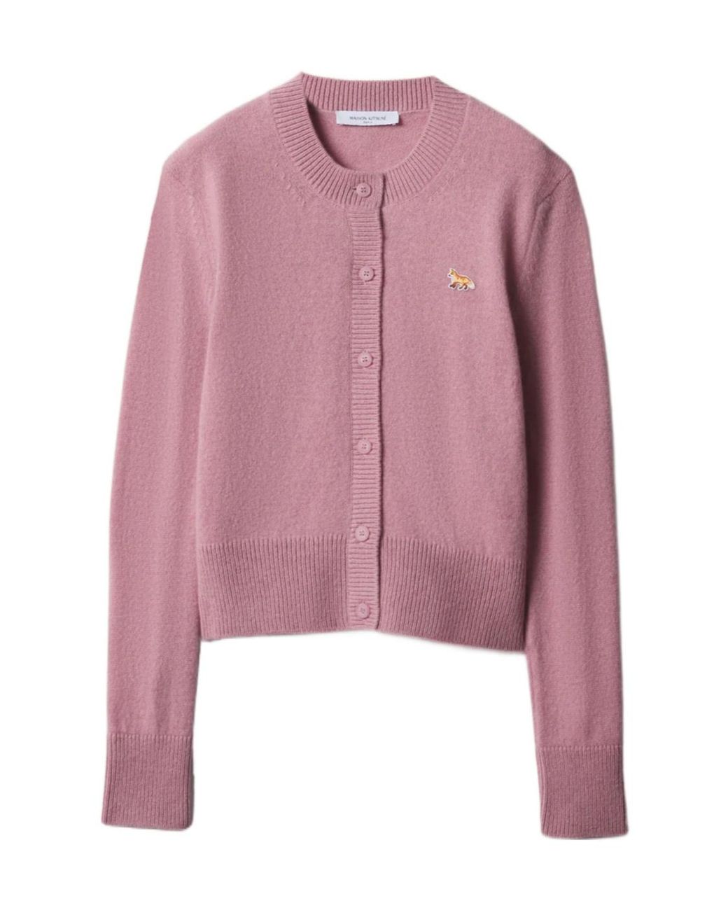 Maison Kitsuné Pink Maison Kitsuné Baby Fox Fitted Cardigan