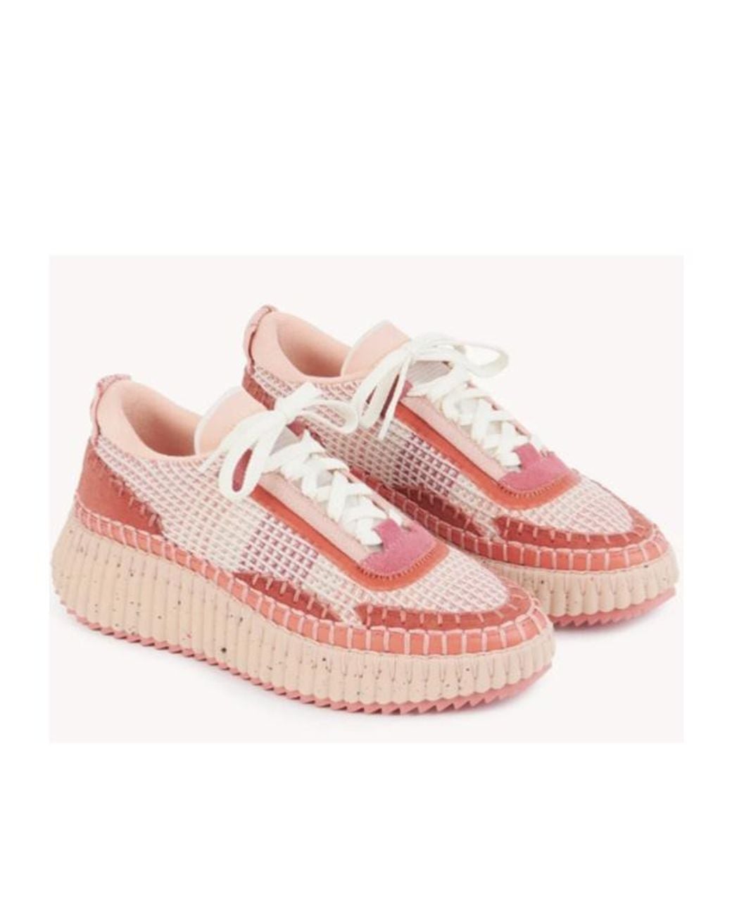 Chloé Pink Chloé Nama Lace-Up Sneakers