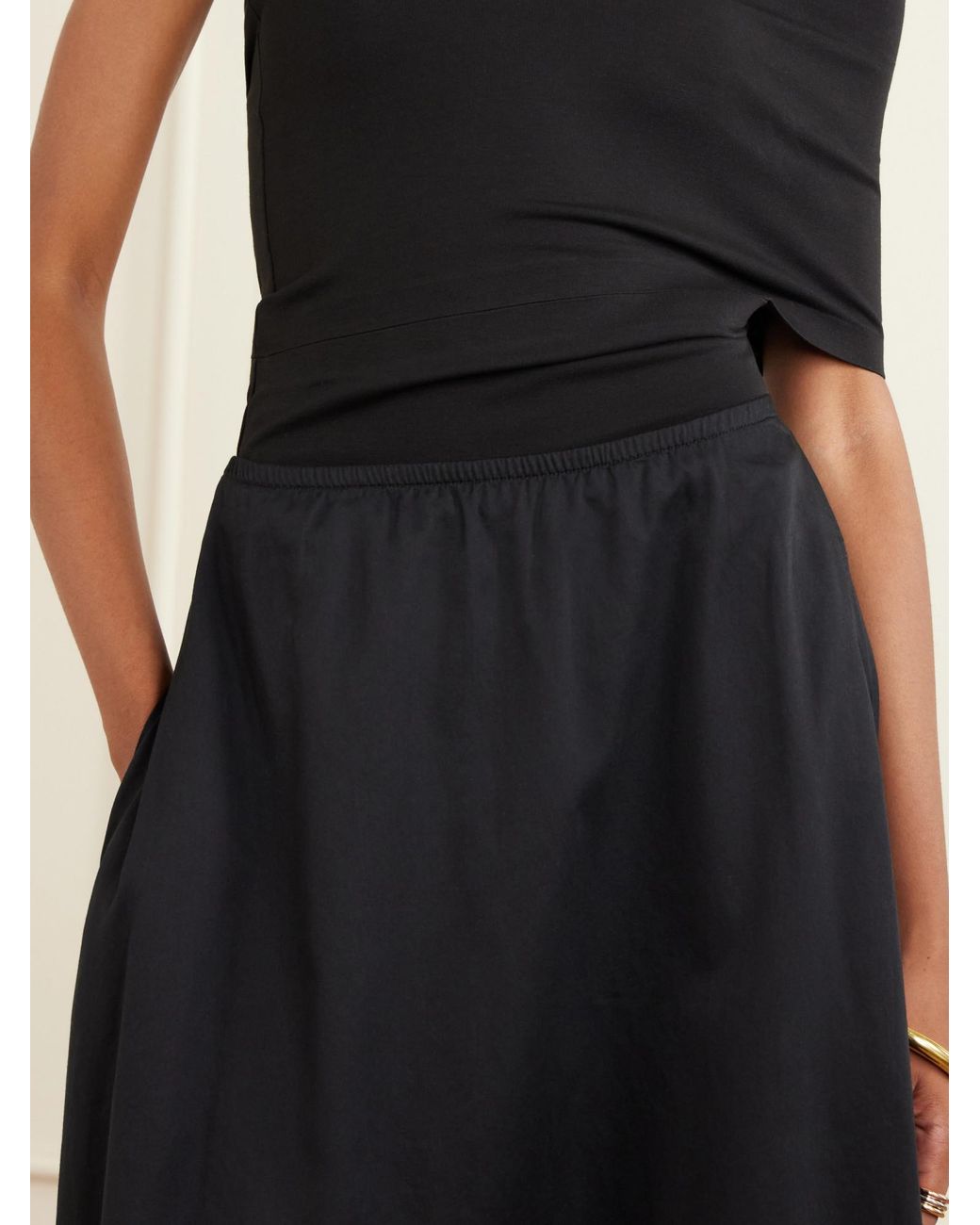 Leset Black Yoko Cotton Maxi Skirt