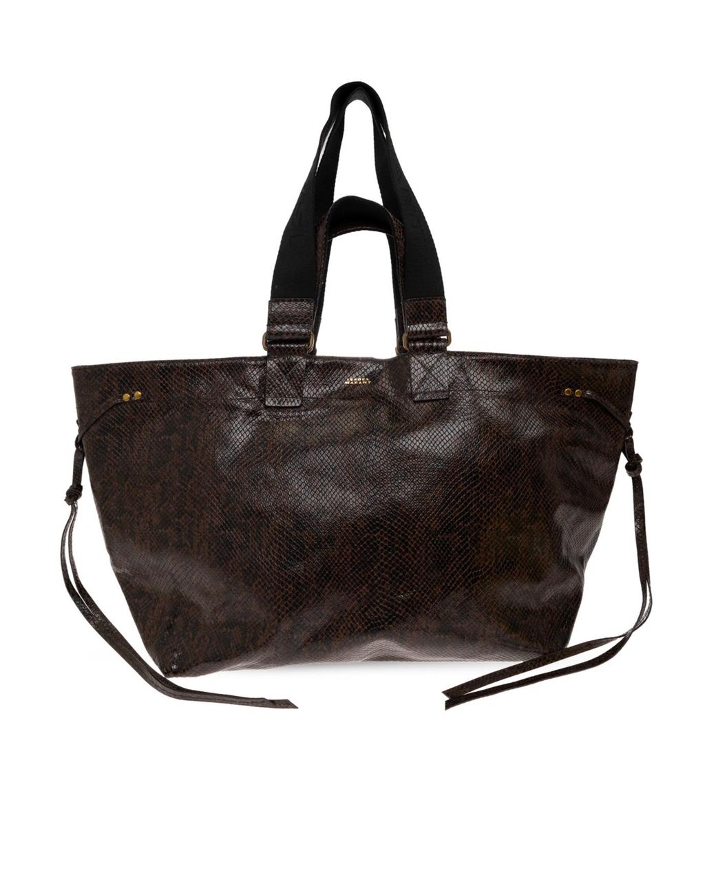 Isabel Marant Black Python-Print Handbag