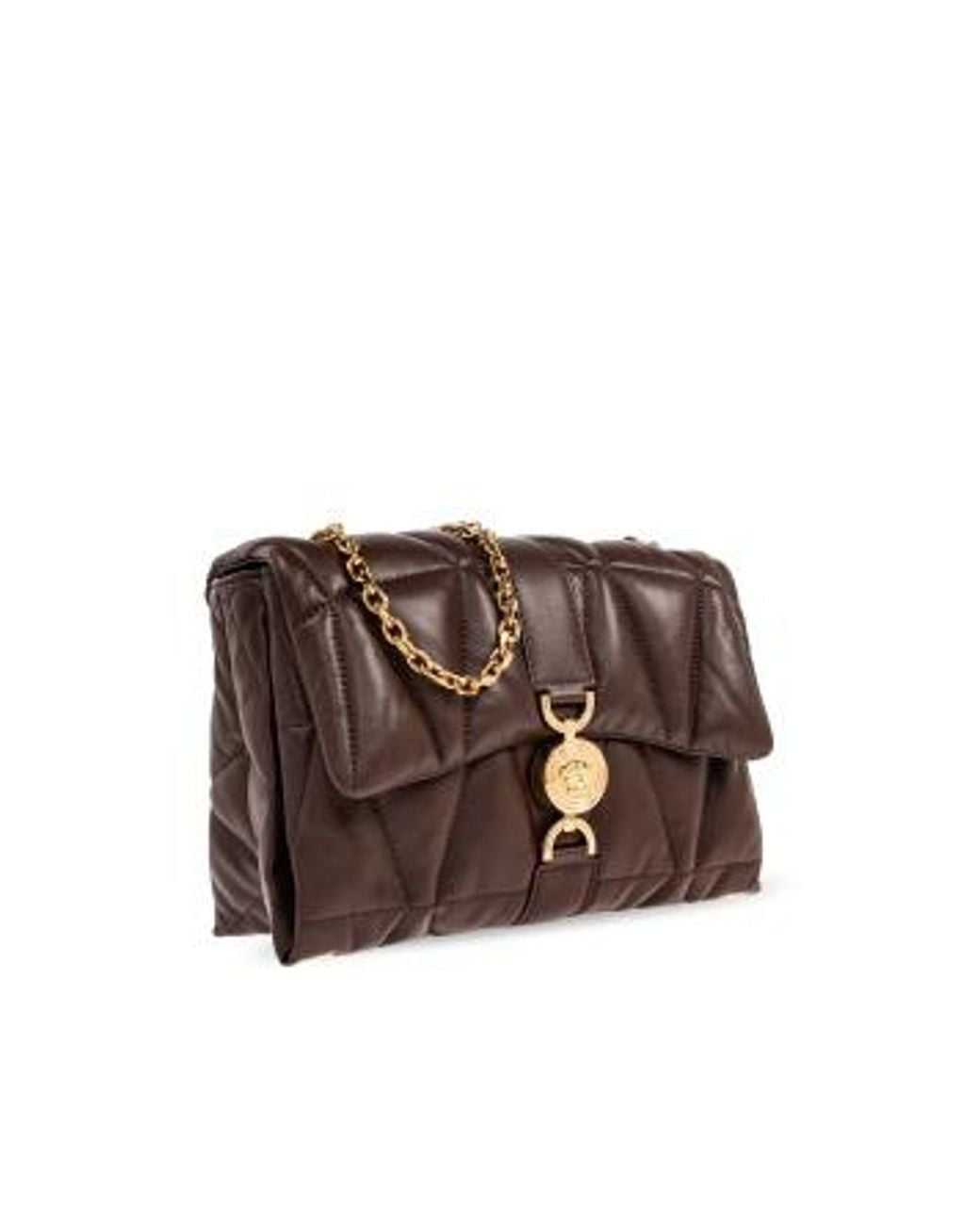Versace Brown Medusa Chain-Linked Shoulder Bag