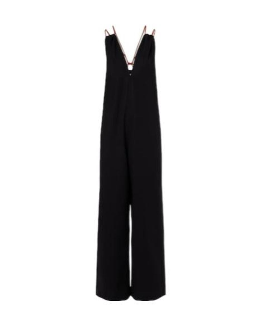 Plan C Black Cotton Crepe Jumpsuit