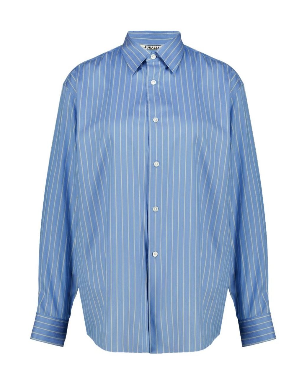 Auralee Blue Pinstriped Shirt