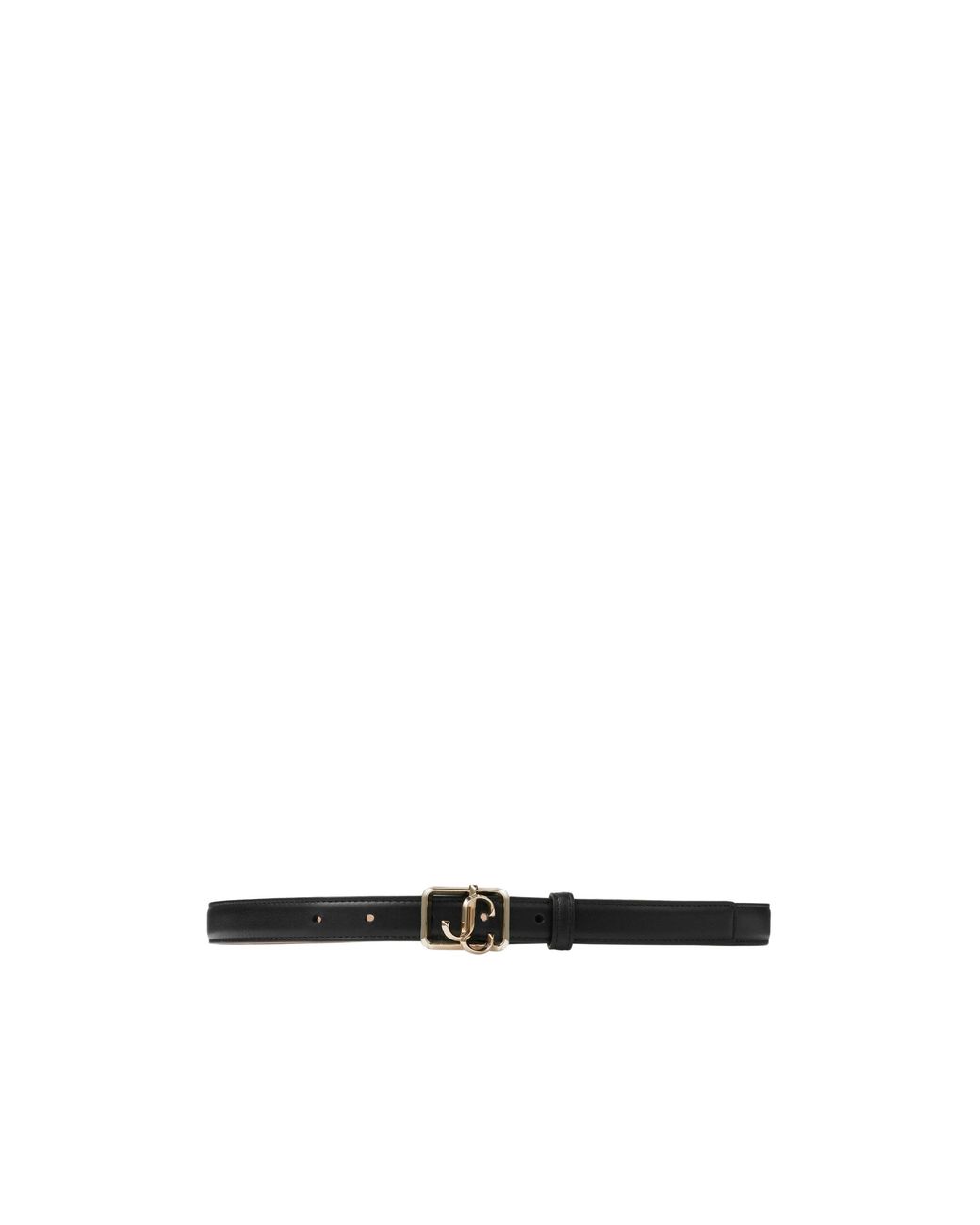 Jimmy Choo White Jc Buckle Leather Belt