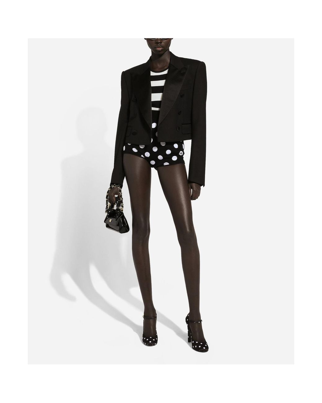 Dolce & Gabbana Black Dolce Gabbana Double Breasted Cropped Jacket